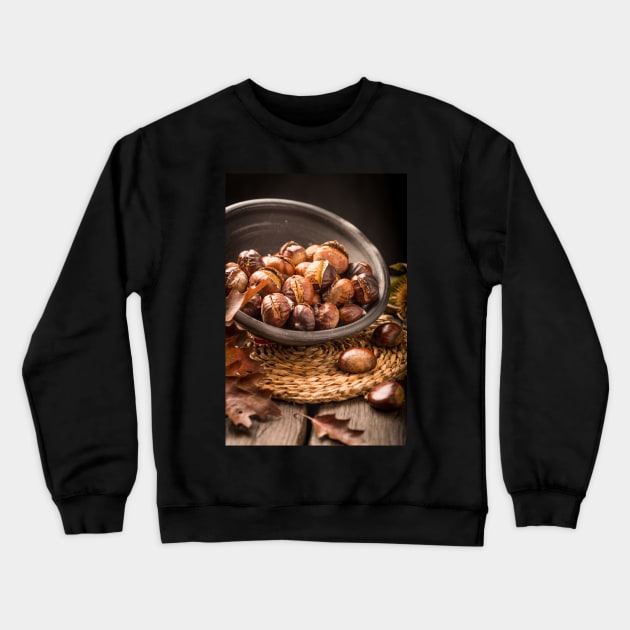 Roasted chestnuts and leaves Crewneck Sweatshirt by homydesign